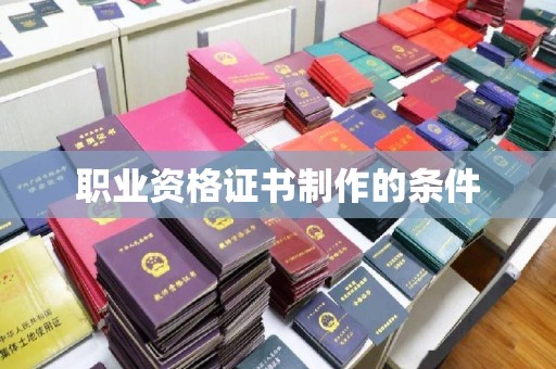 平原职业资格证书制作的条件