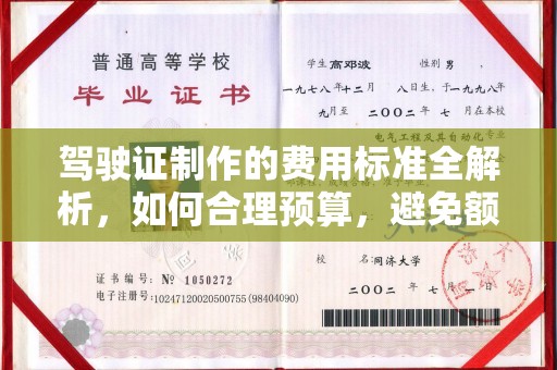 平原驾驶证制作的费用标准全解析，如何合理预算，避免额外支出
